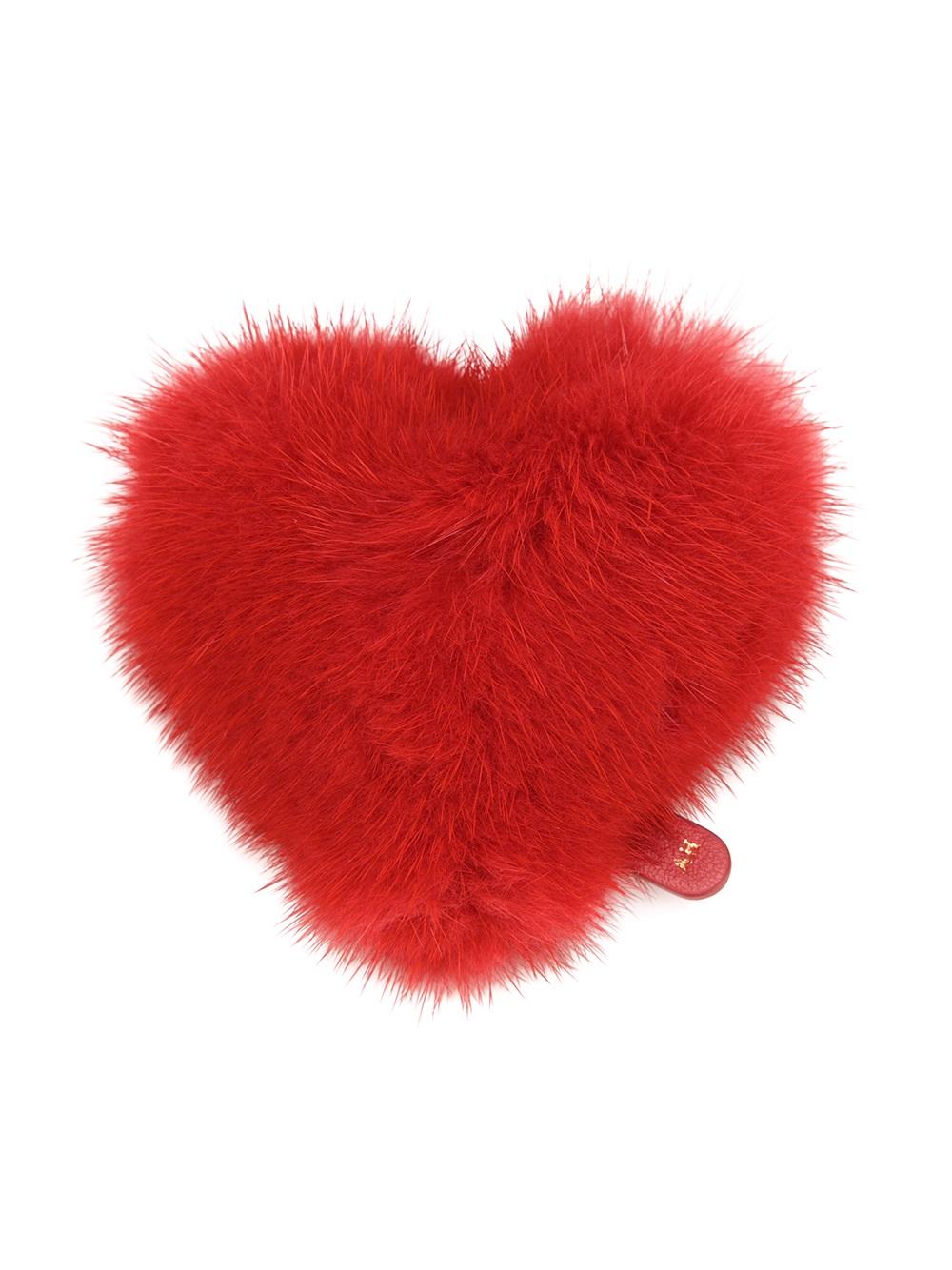 fur heart coin purse 