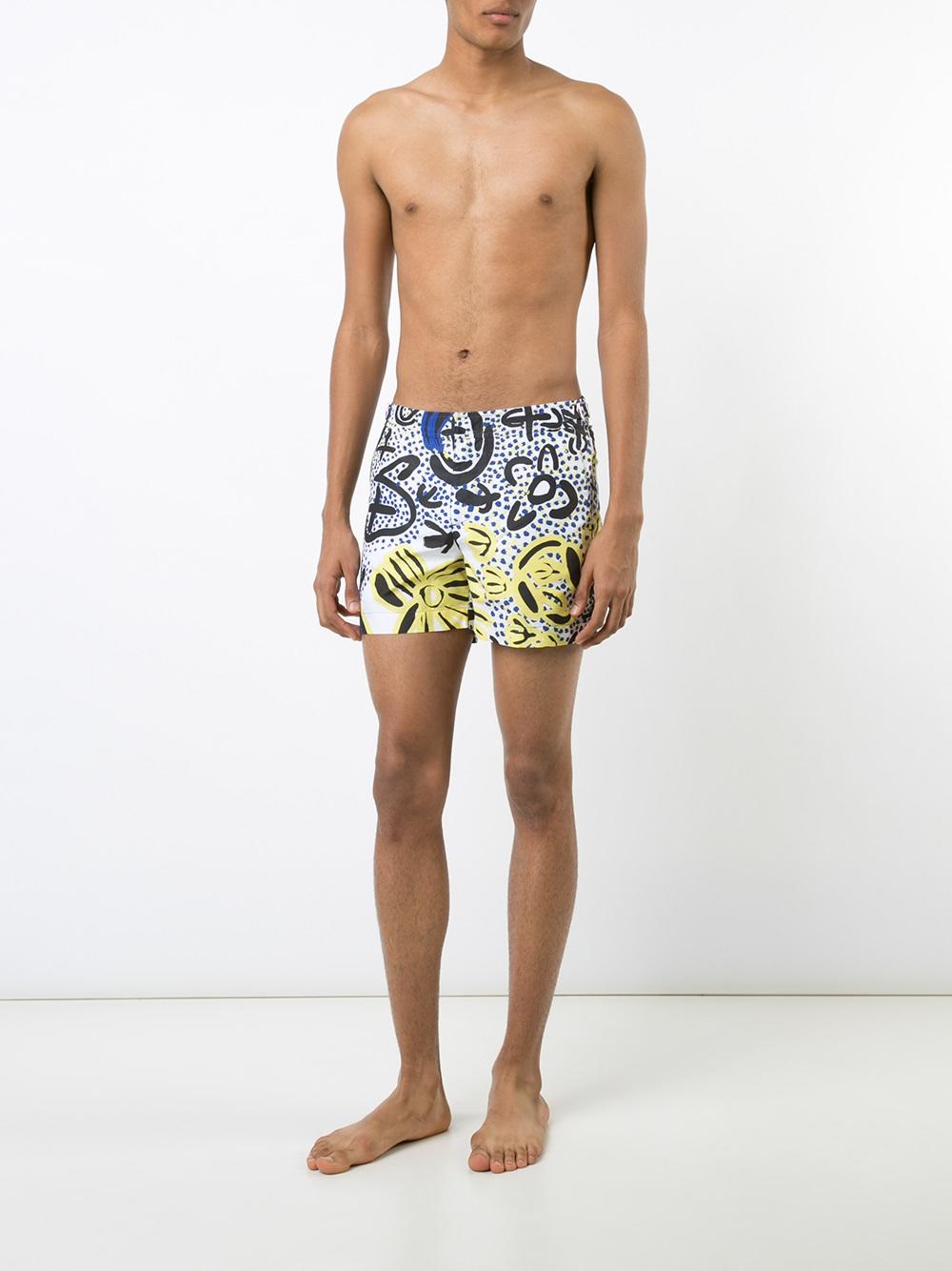 multiple print swim shorts