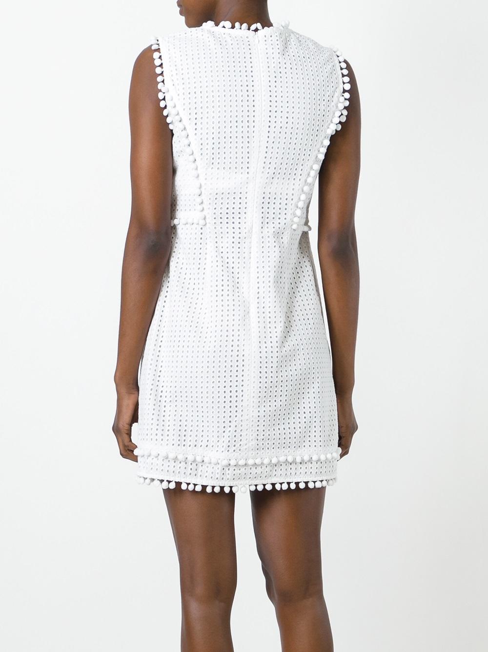 pompom trim dress