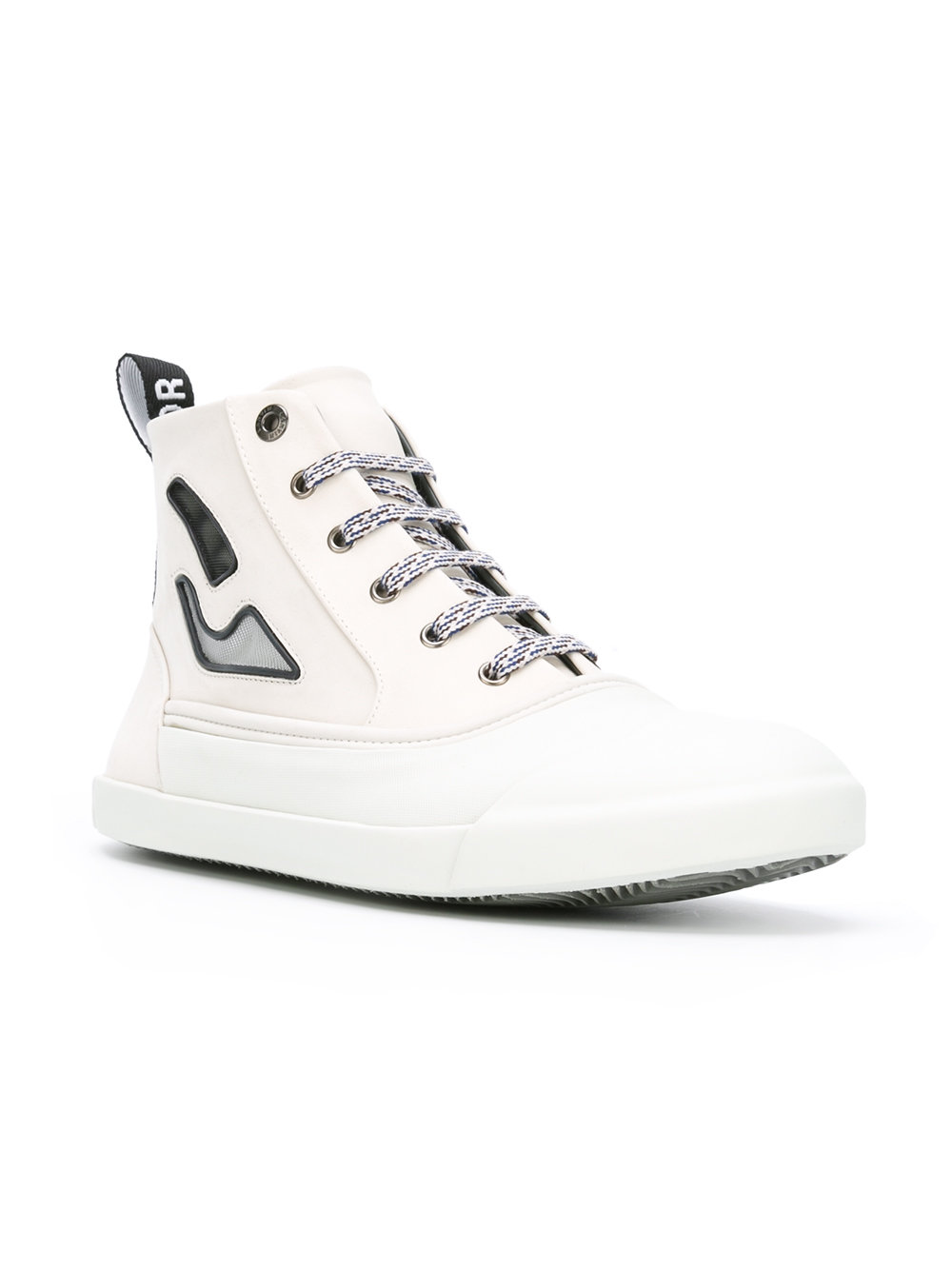 panelled hi-top sneakers