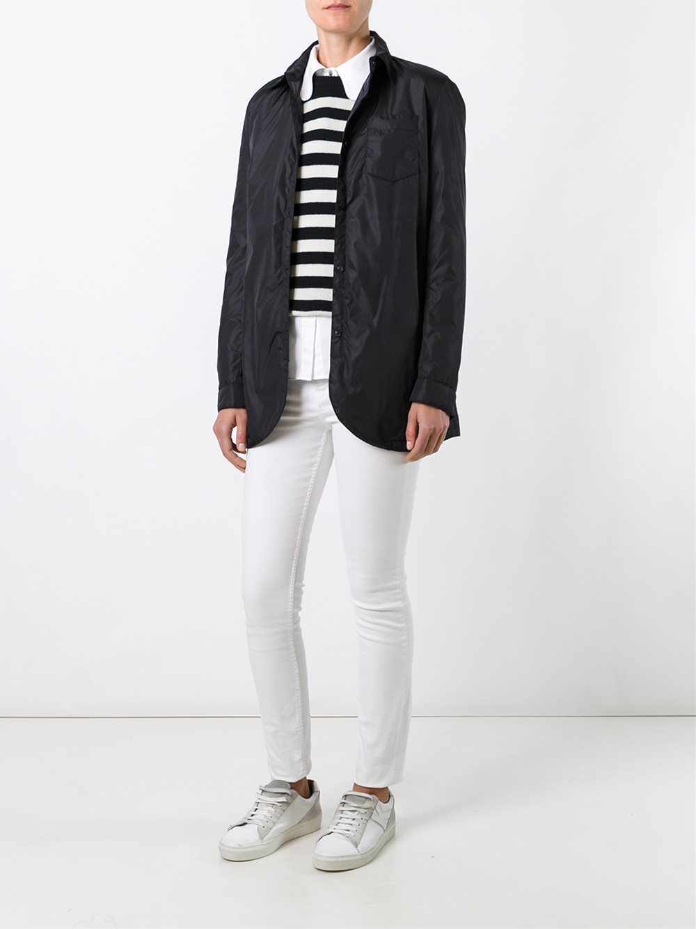 buttoned high neck jacket