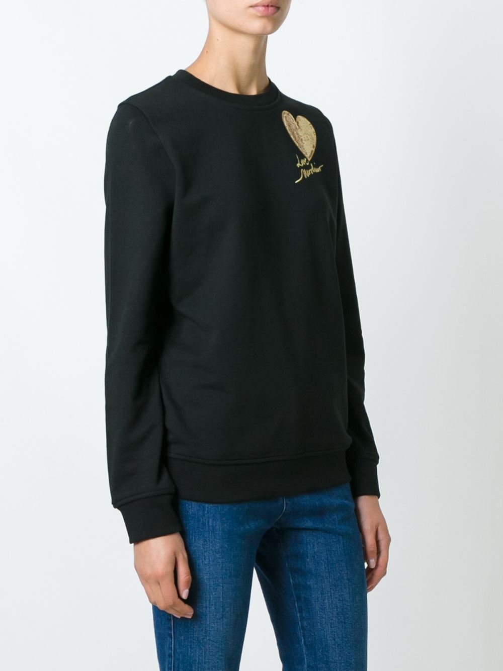 sequined heart sweatshirt