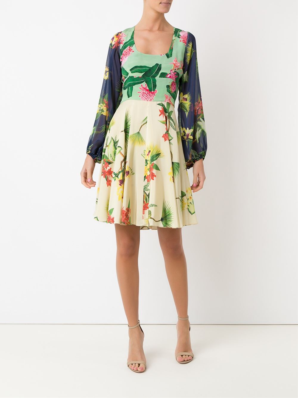 floral print silk dress