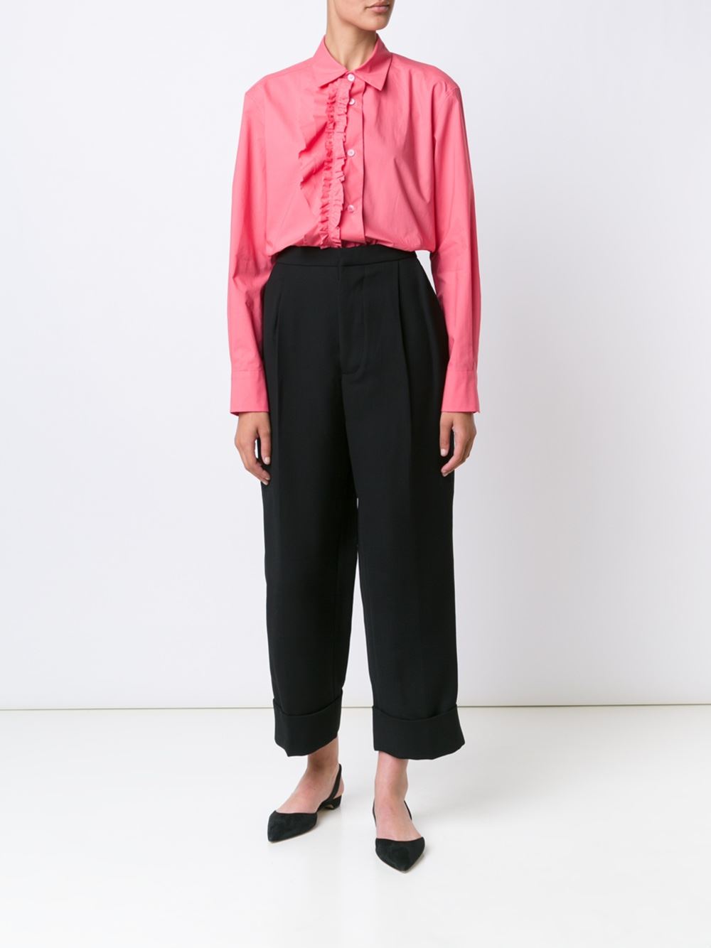 frill placket shirt