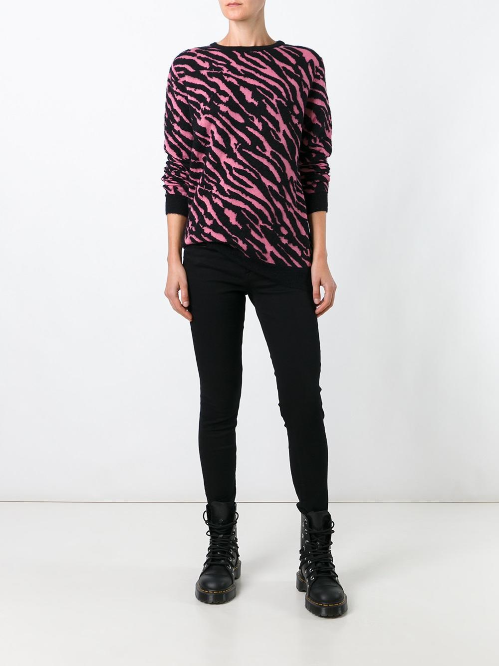 zebra pattern pullover
