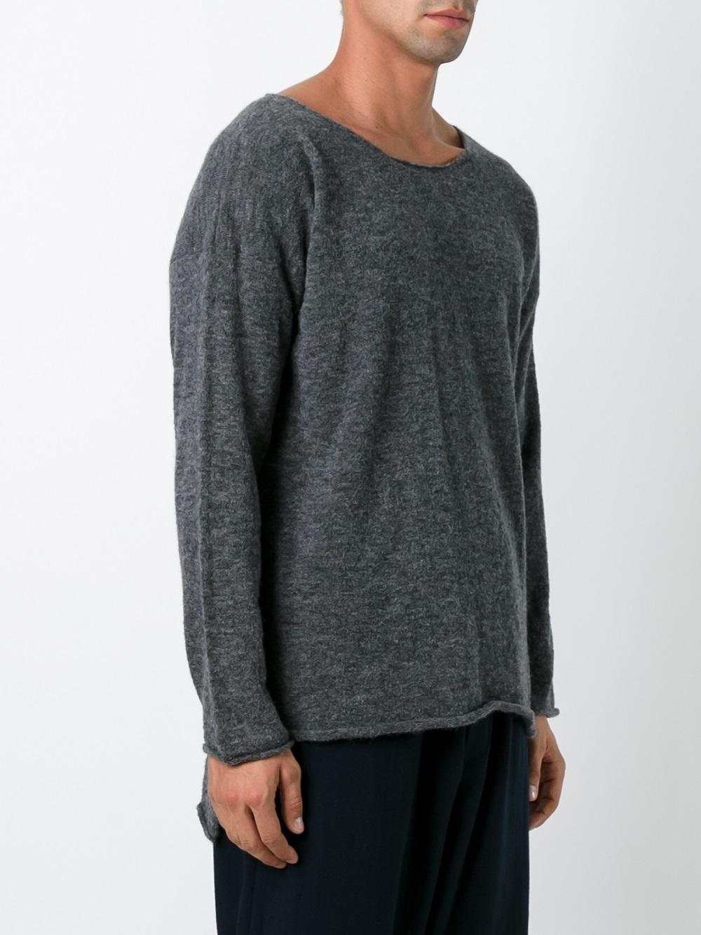 raw edge tail hem jumper