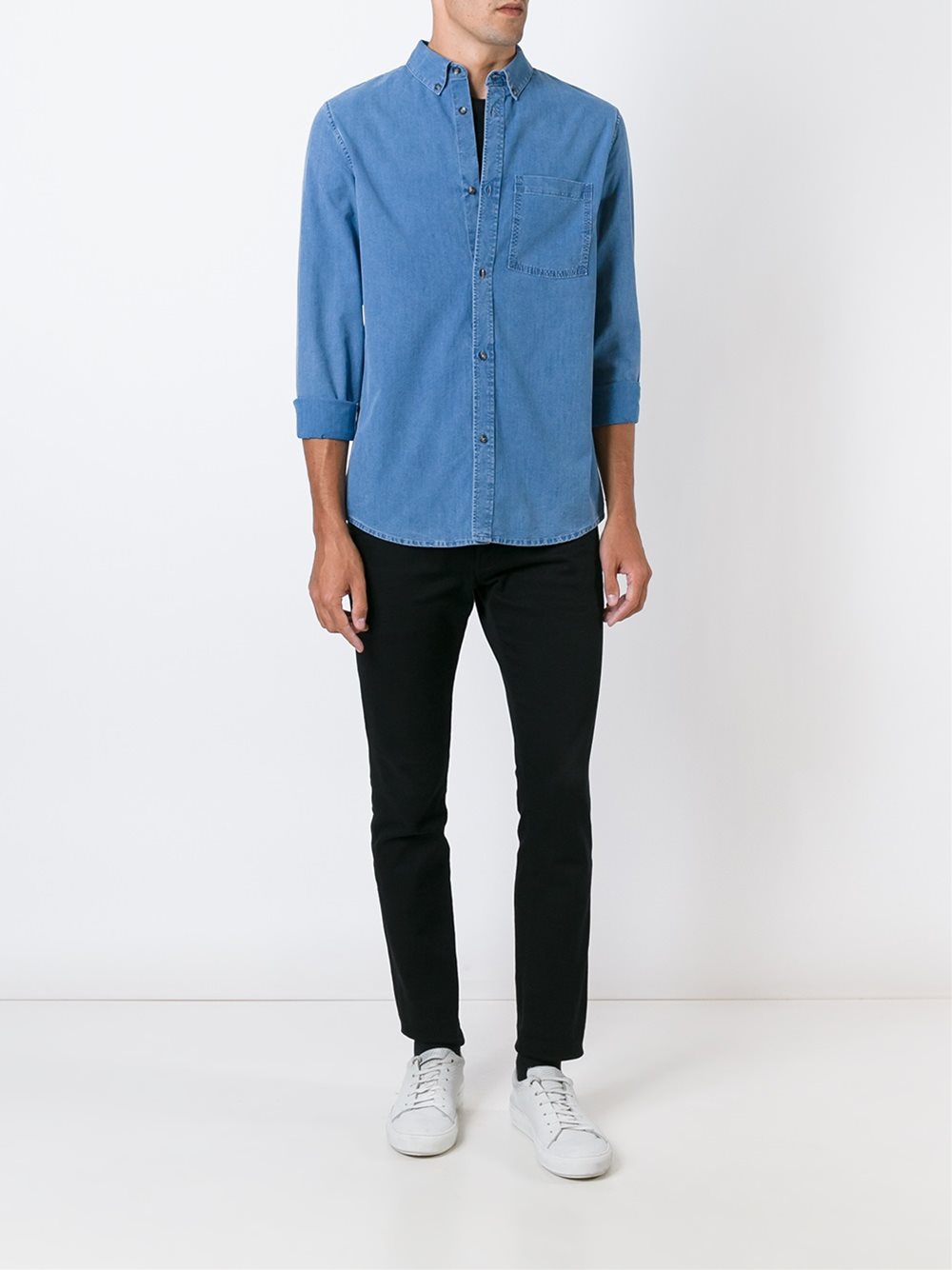 denim button down shirt