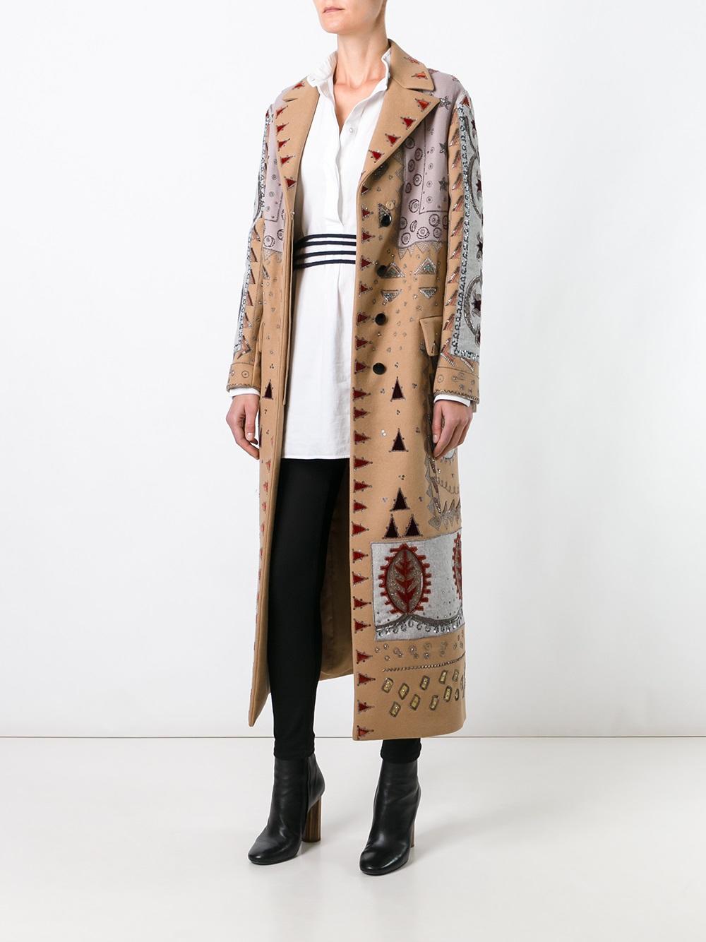 mixed sequin panel coat