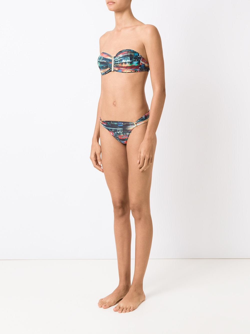 printed bandeau bikini set