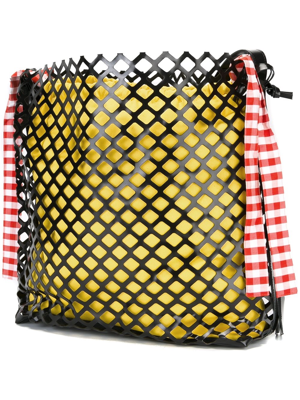 oversized netted shoulder bag