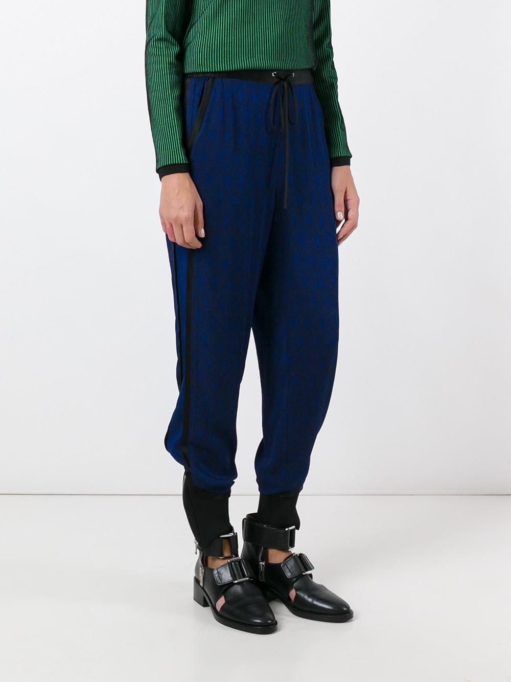 side stripe tapered trousers