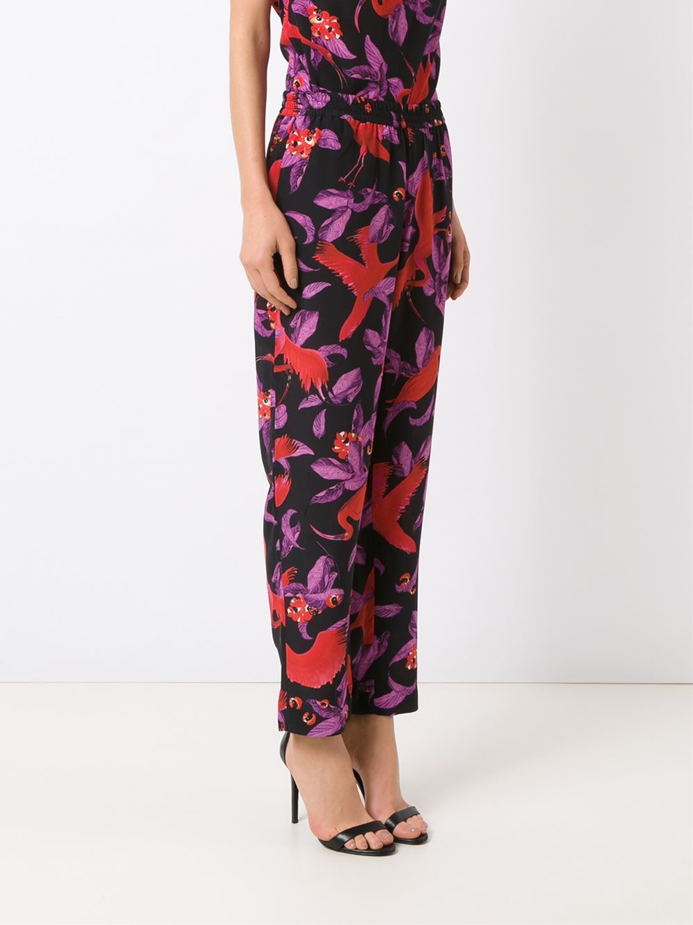 silk printed trousers