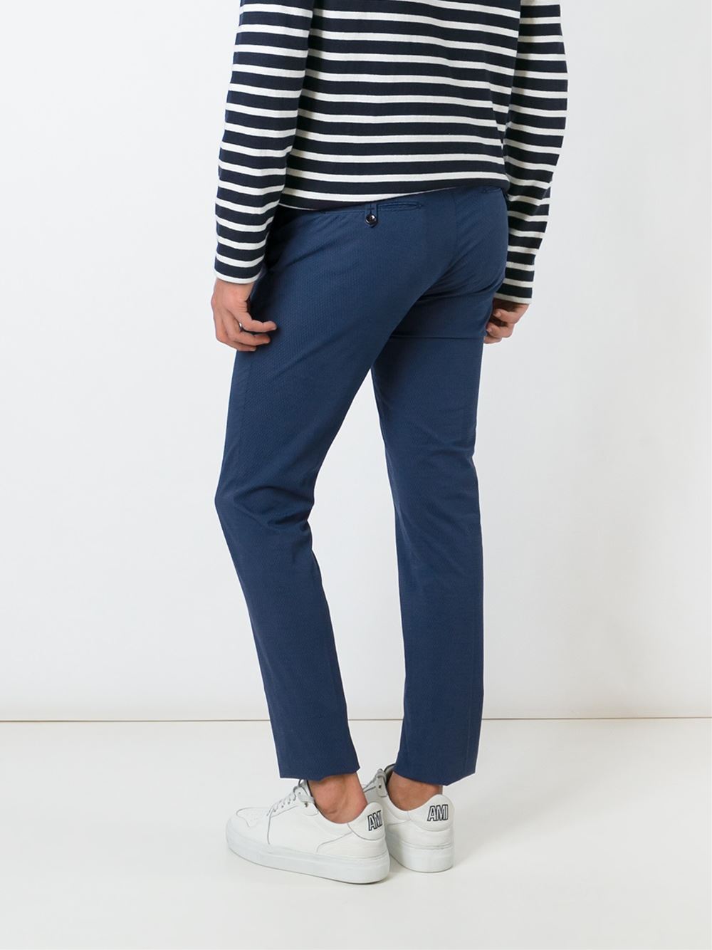 pleated skinny chinos