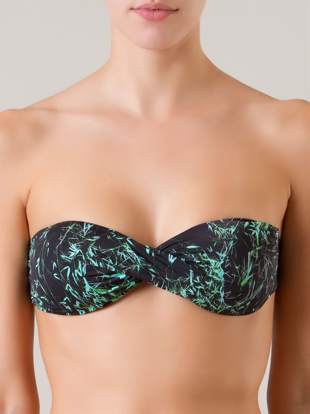 printed bandeau bikini top