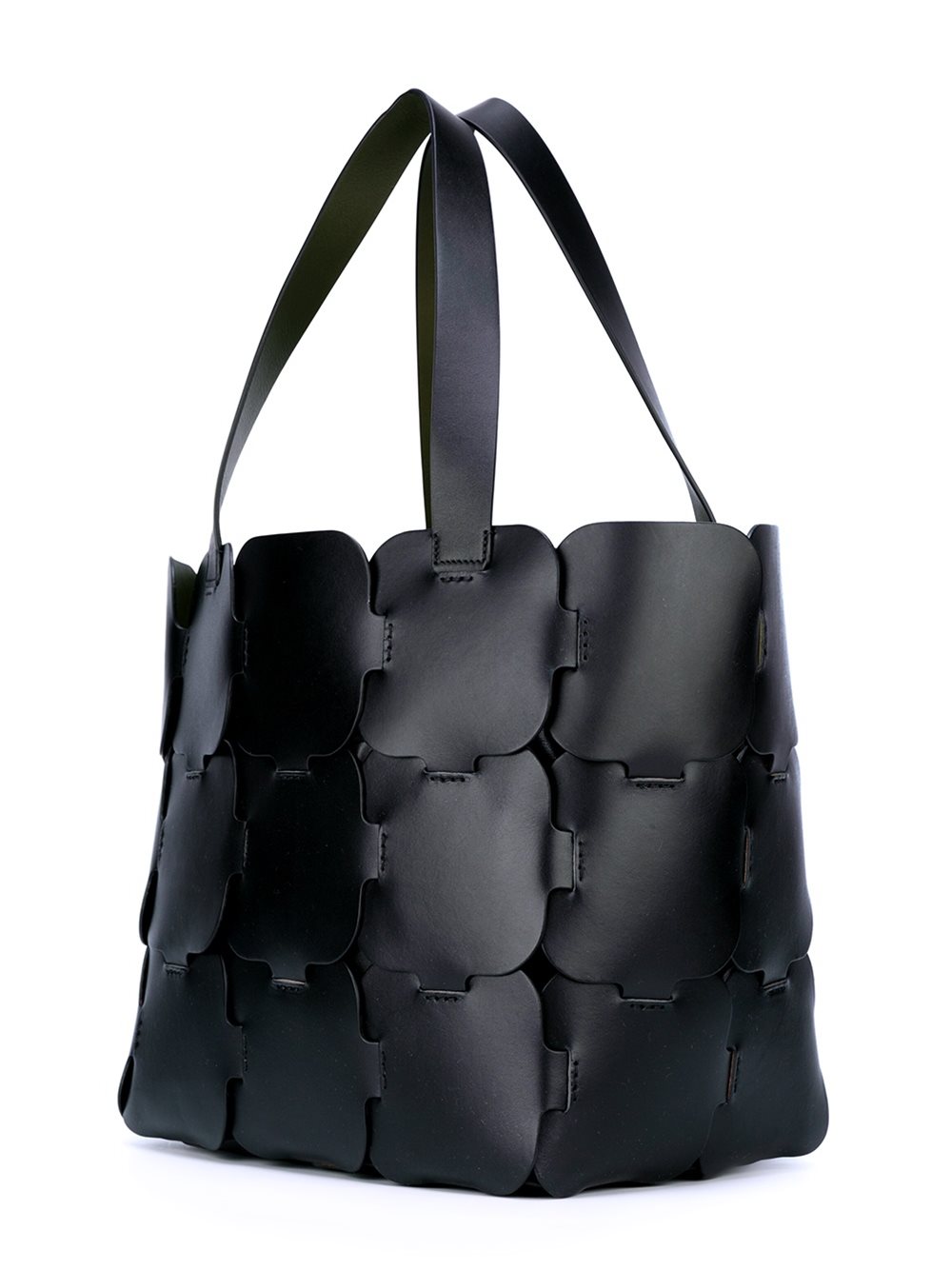 multi panel shoulder bag