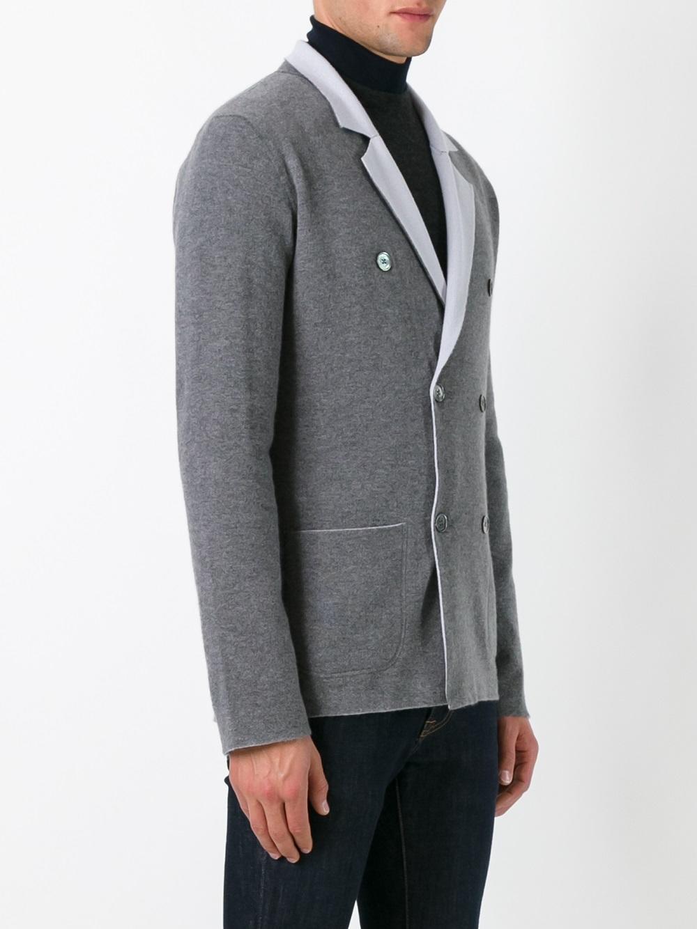 double-breasted knit blazer