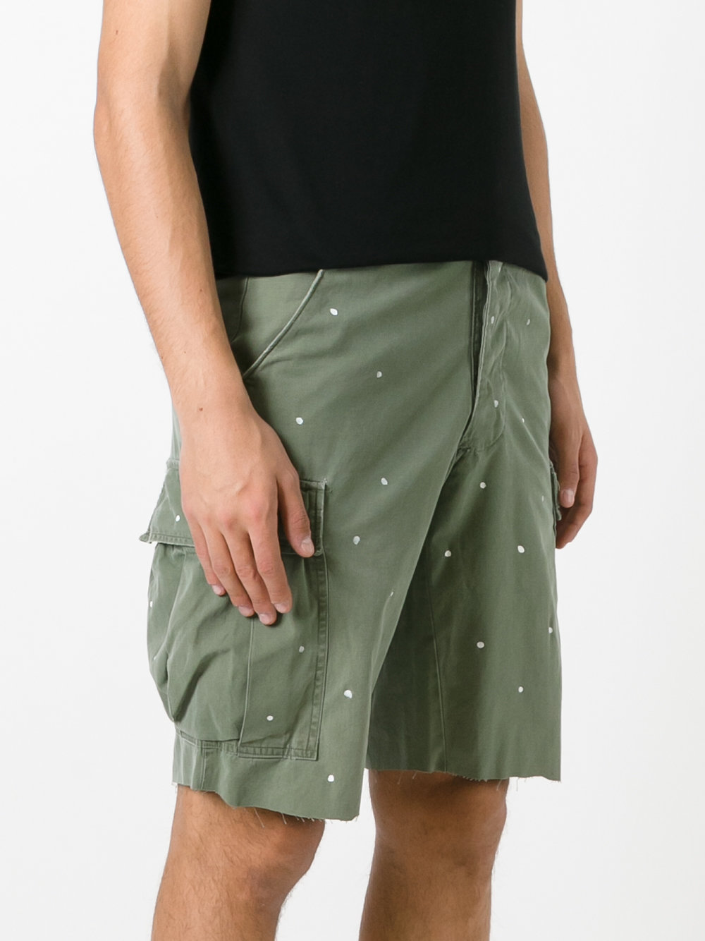 dots print cargo shorts