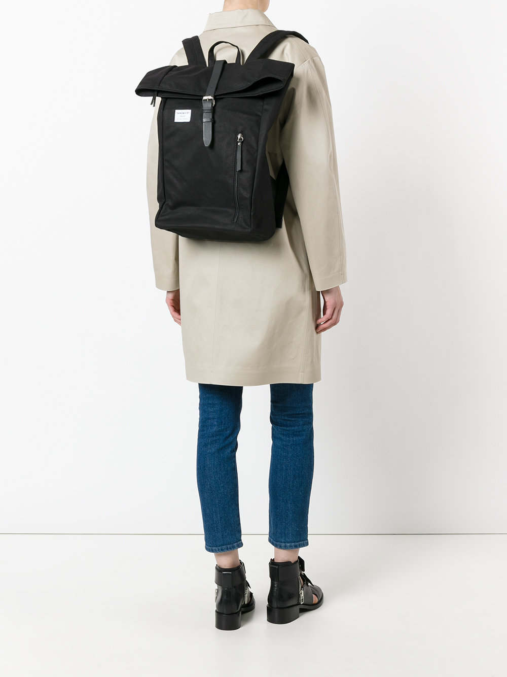 leather trim backpack 