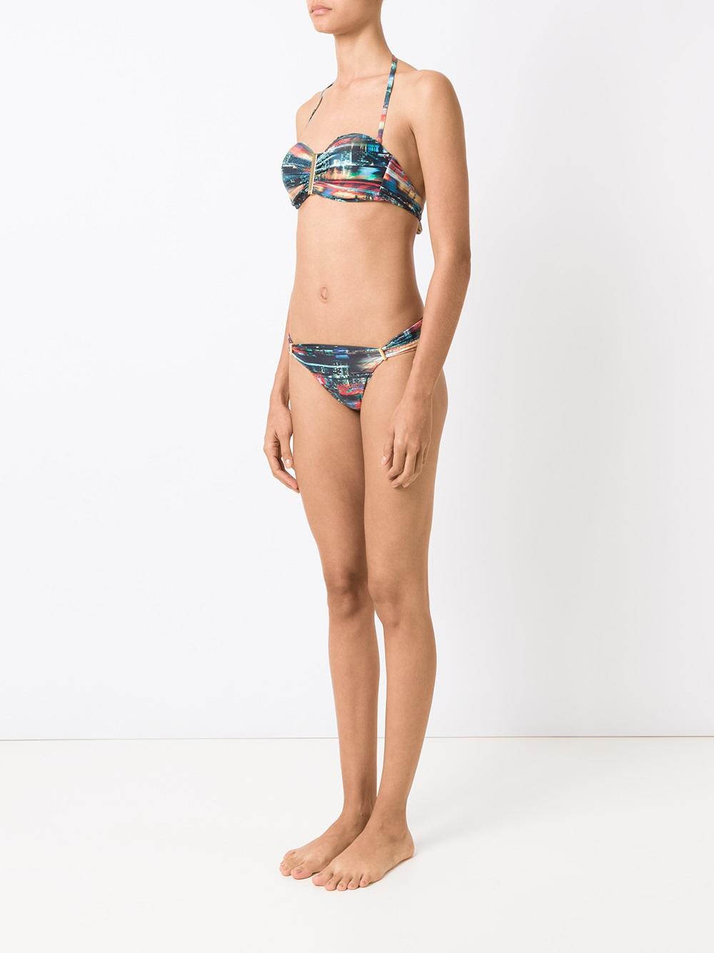 printed bandeau bikini set