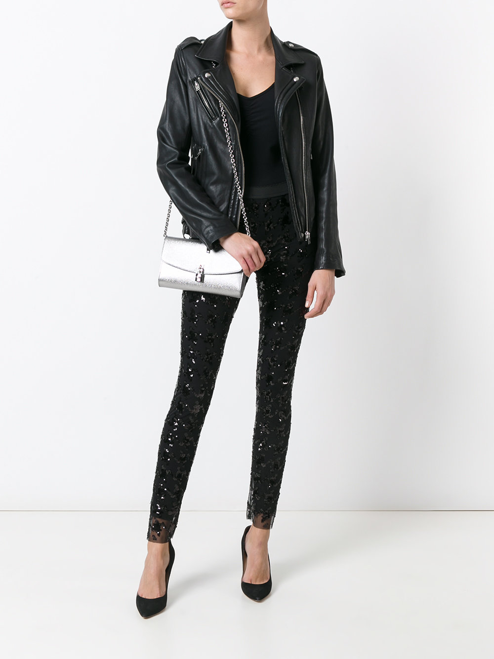 sequin skinny trousers