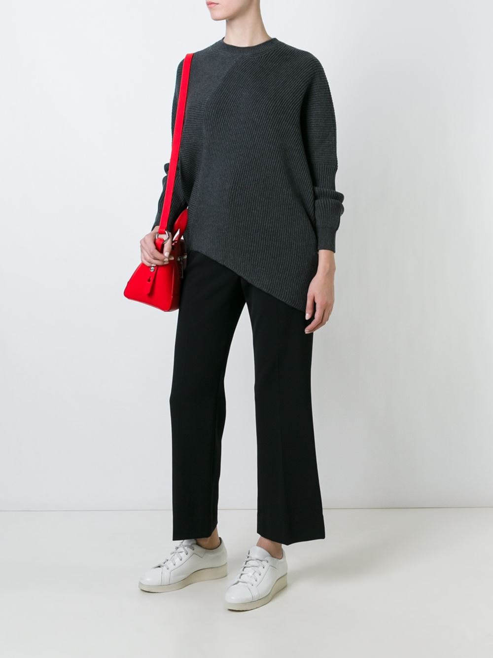 draped crew neck jumper