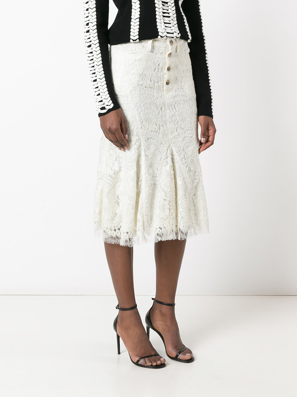 pleated-hem lace skirt