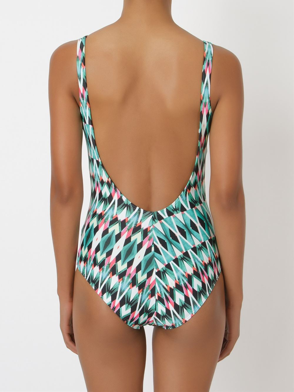 open back printed swimsuit