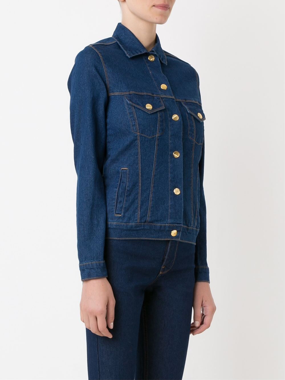 classic polo collar denim jacket