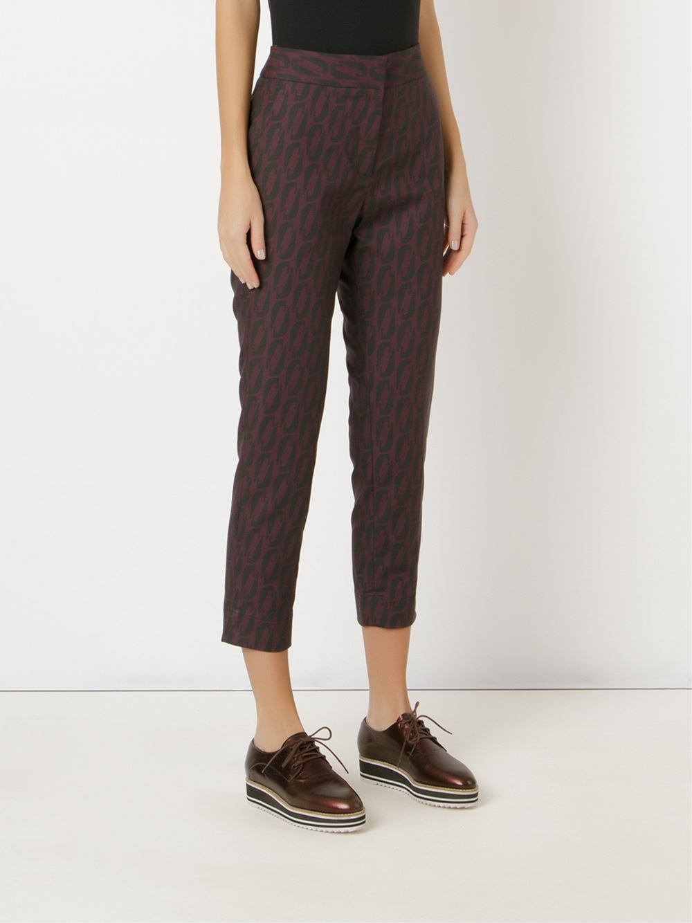 mid-rise straight trousers