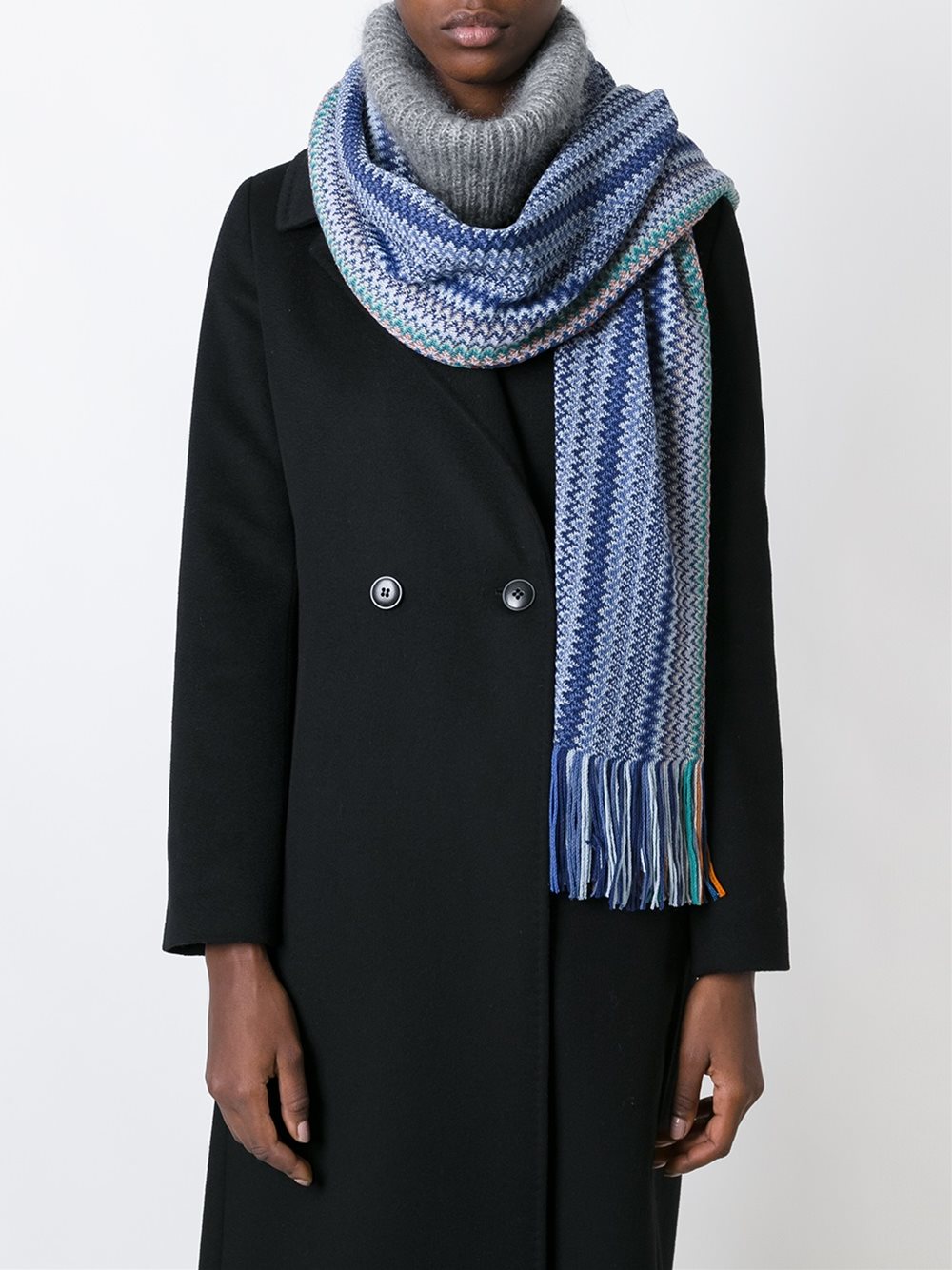 人字纹针织围巾