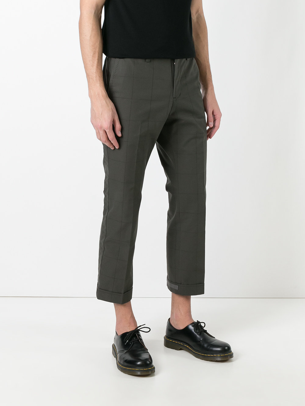 cropped checked trousers