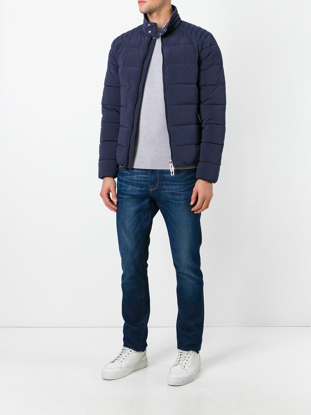 banded collar padded jacket