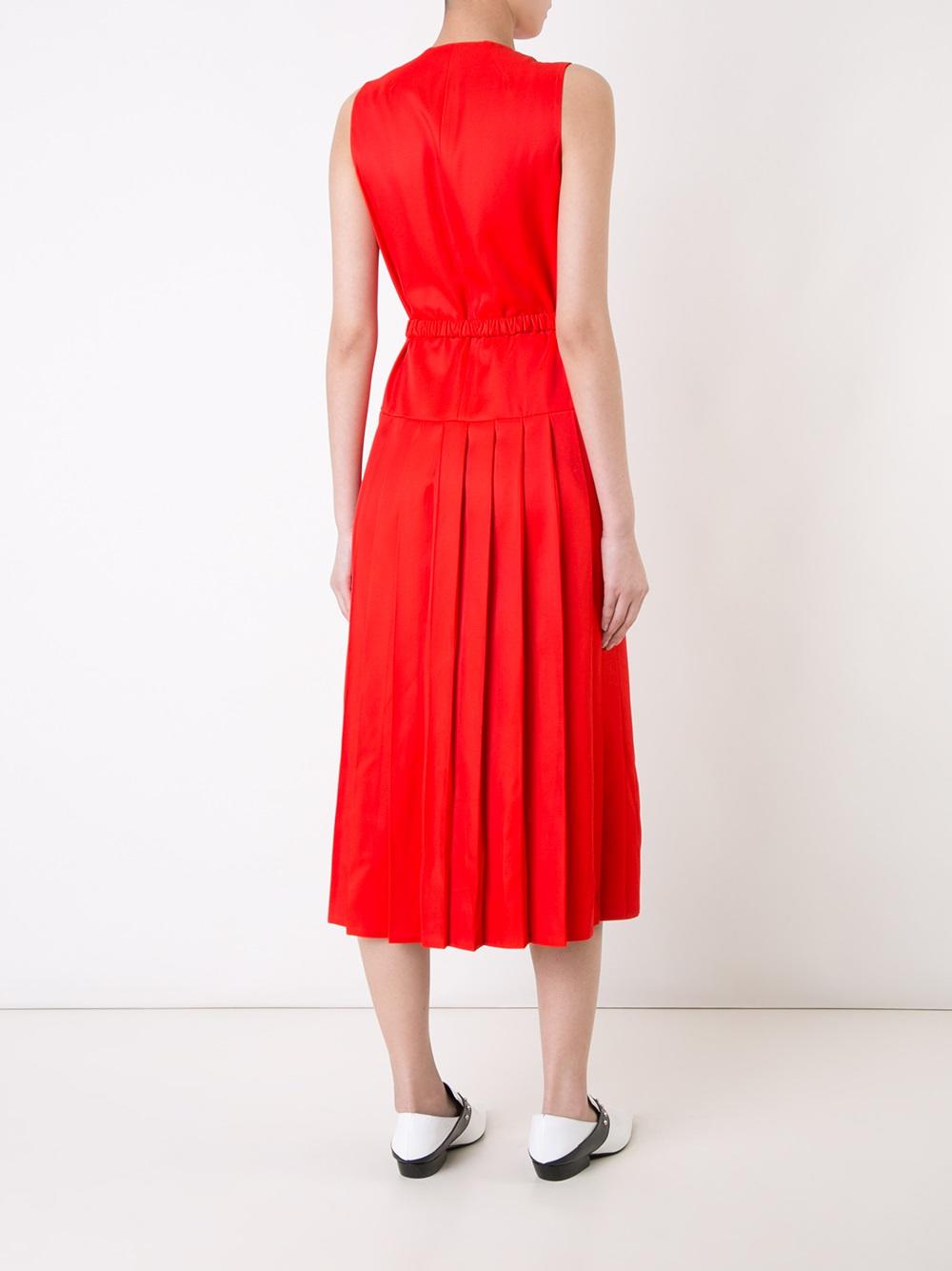 zip front pleated dress