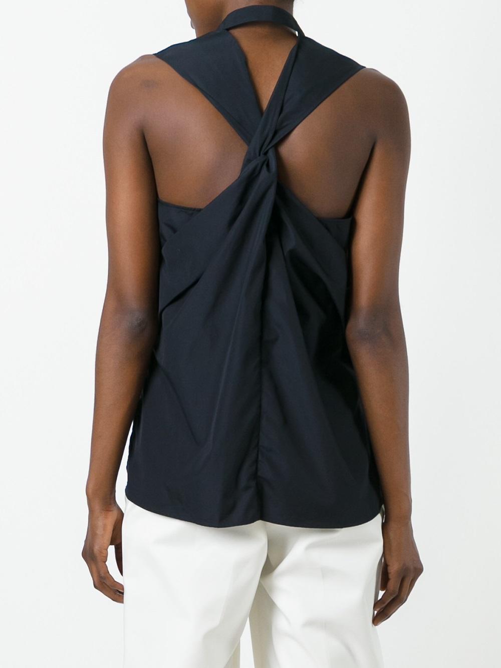 twisted back sleeveless shirt