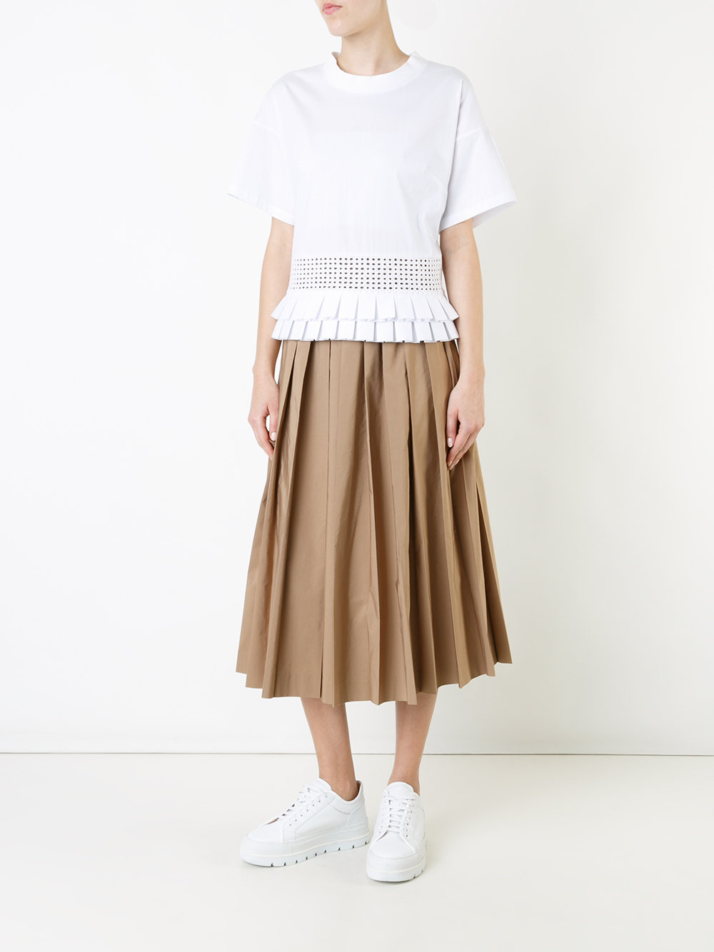 pleated cropped trousers