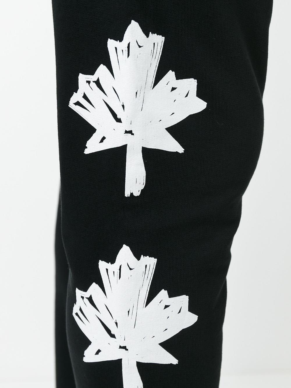 leaf print track pants