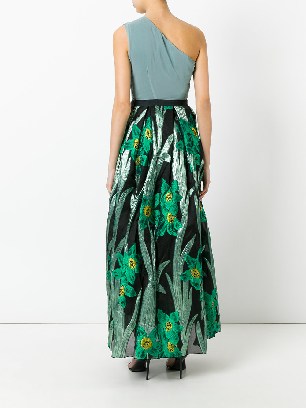 floral jacquard gown