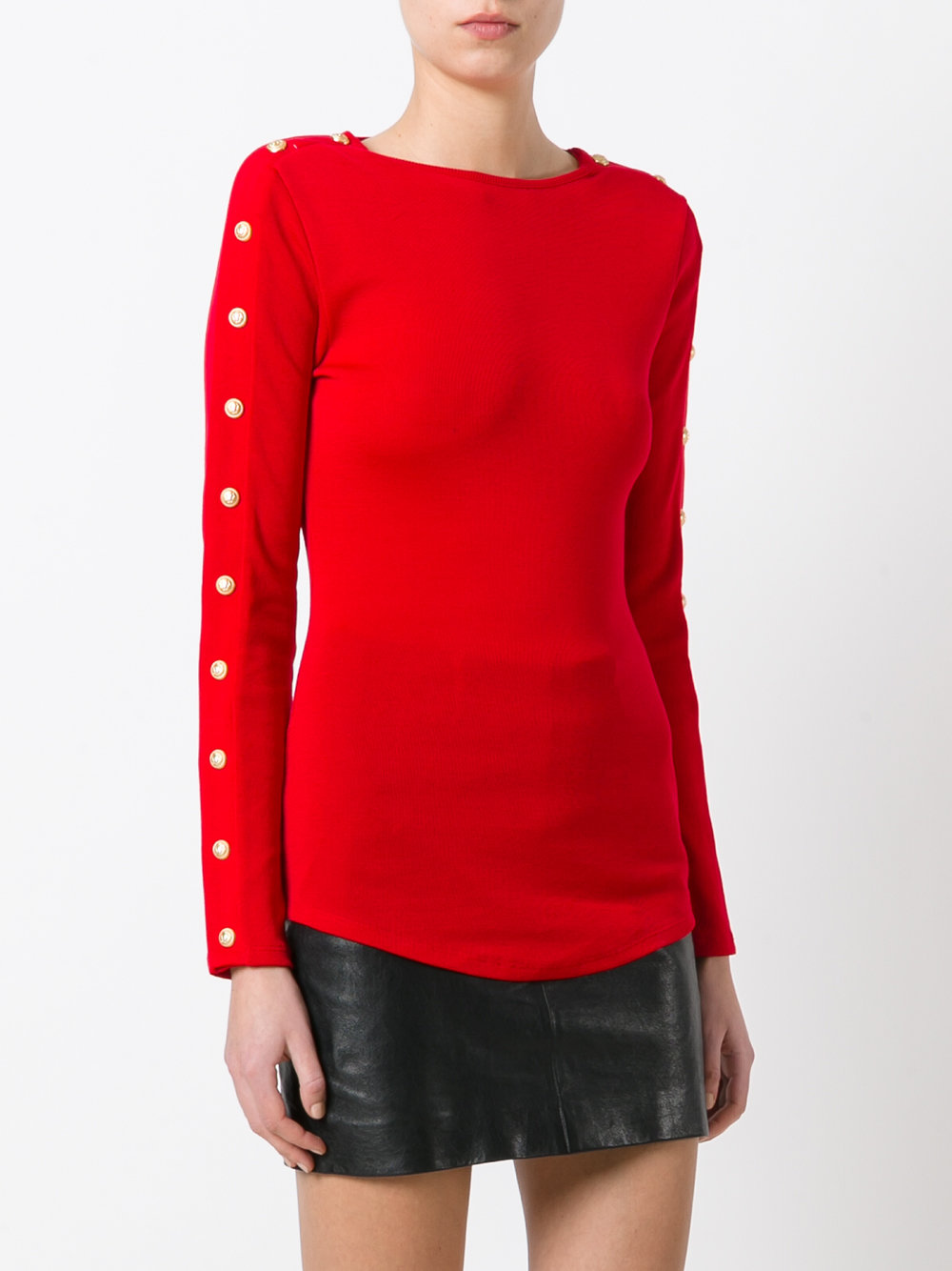 button sleeve pullover