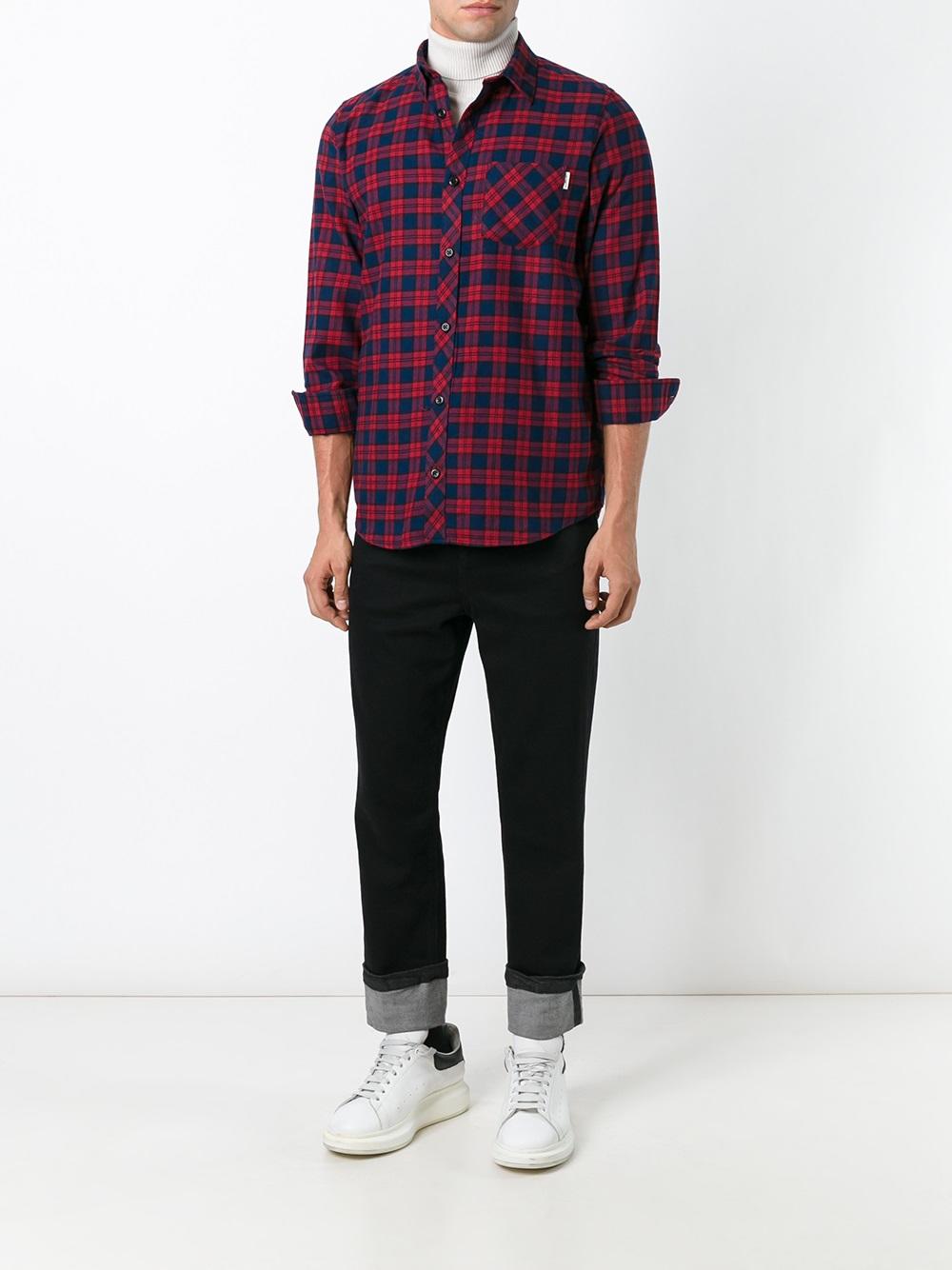 button-down plaid shirt