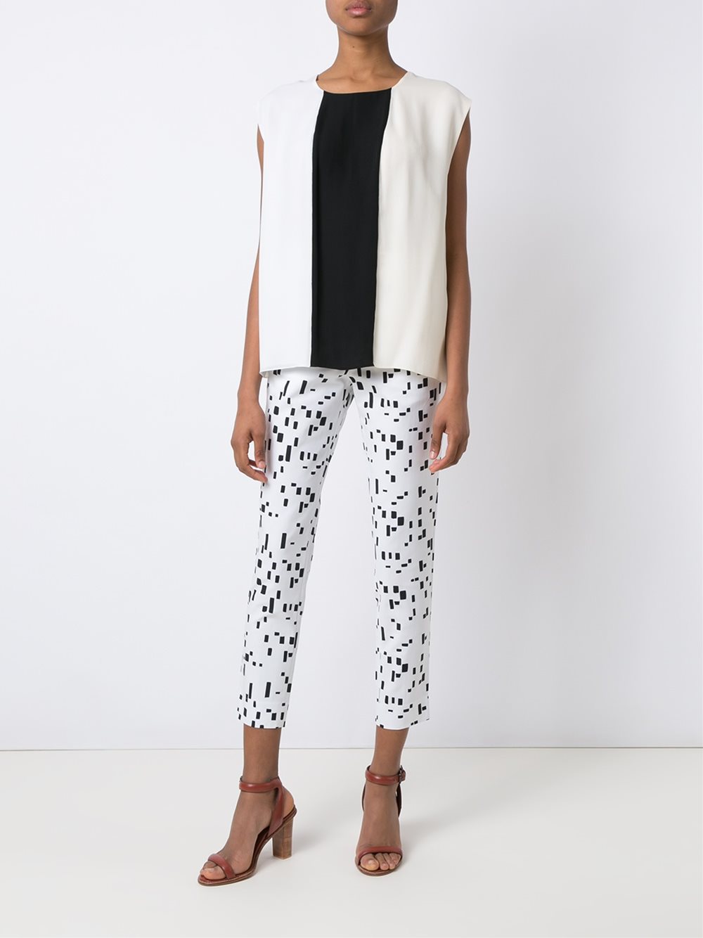 printed slim fit trousers