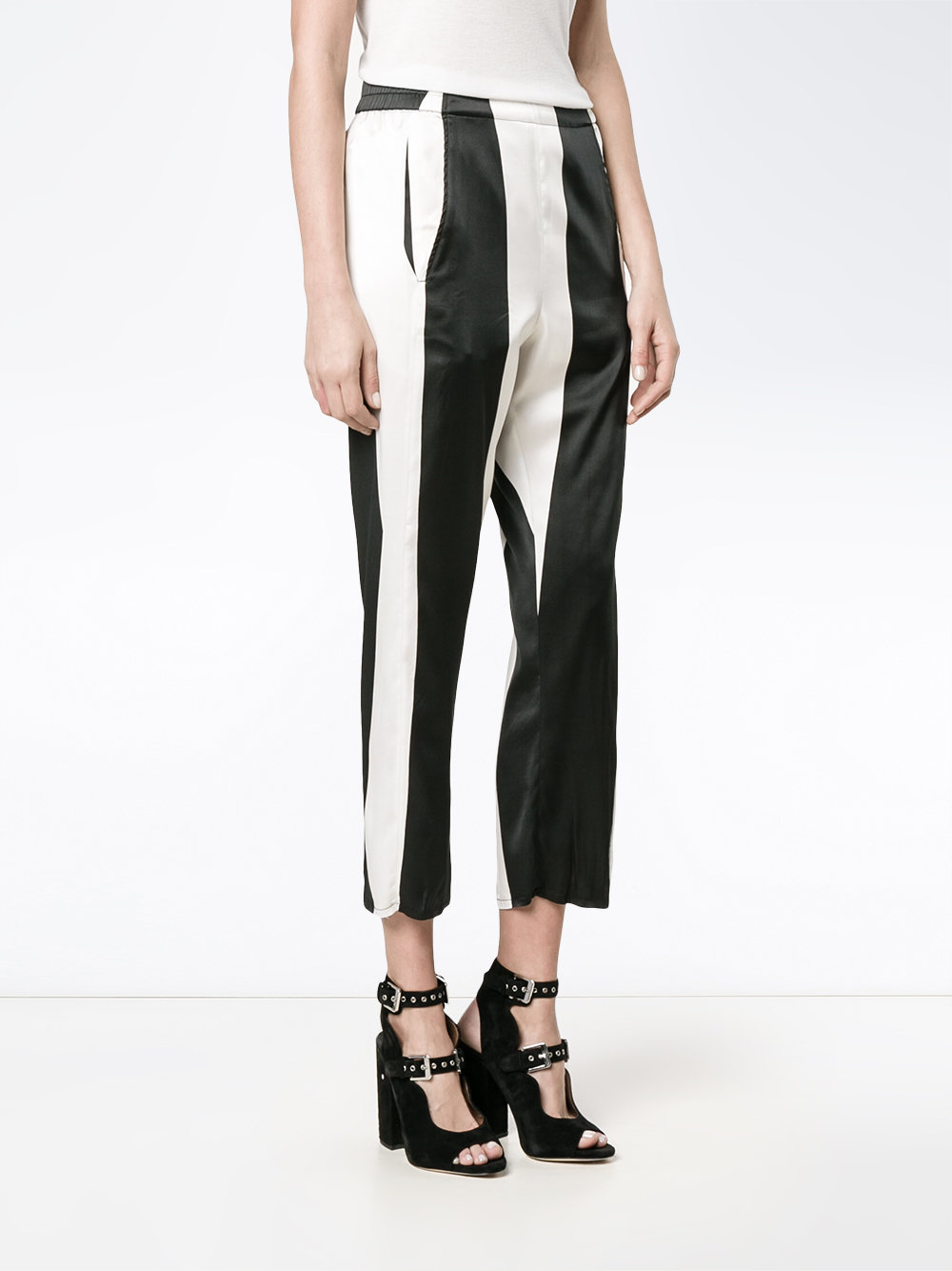 stripe cropped trousers 