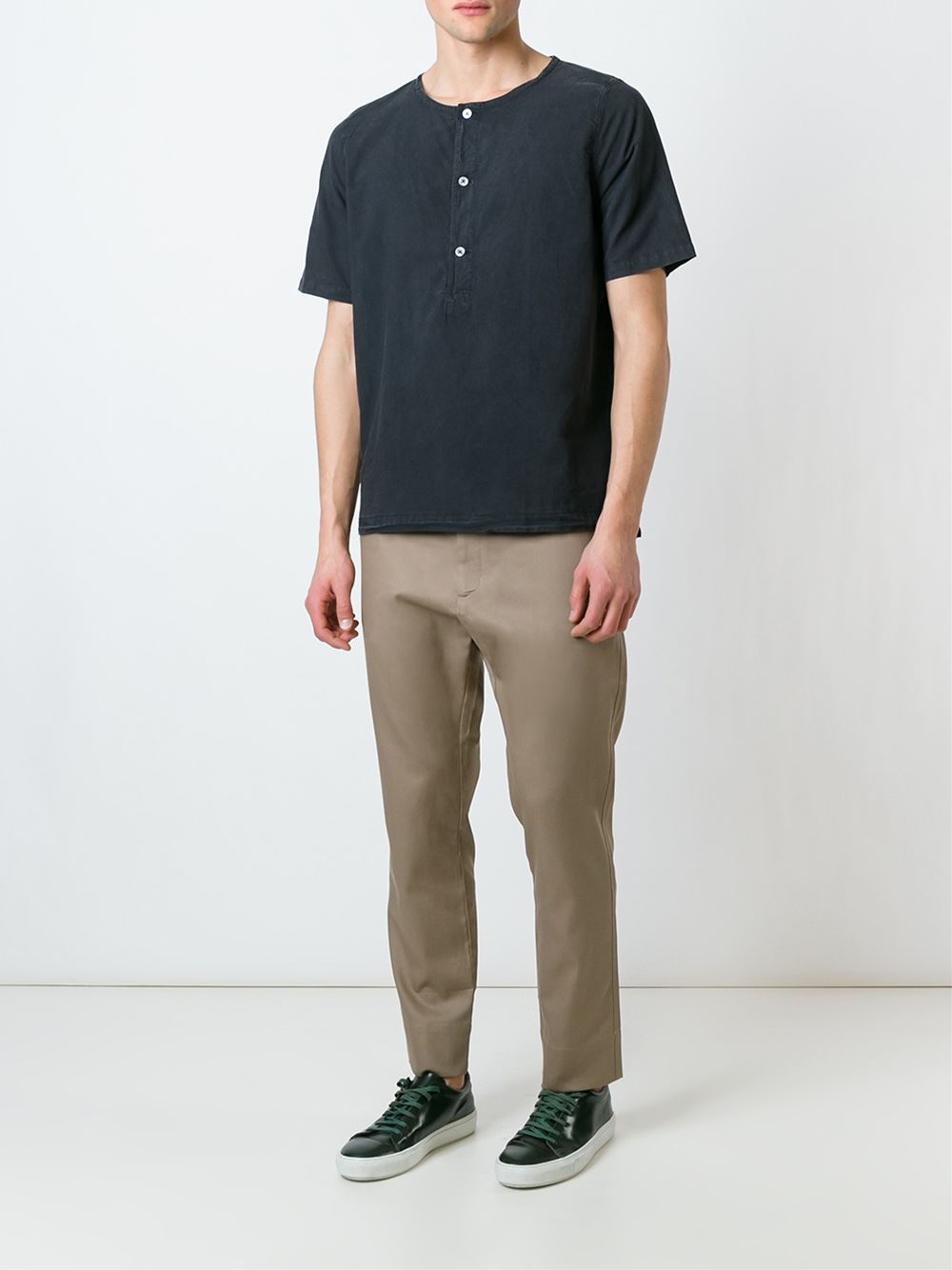 'Weaved Henley'T恤