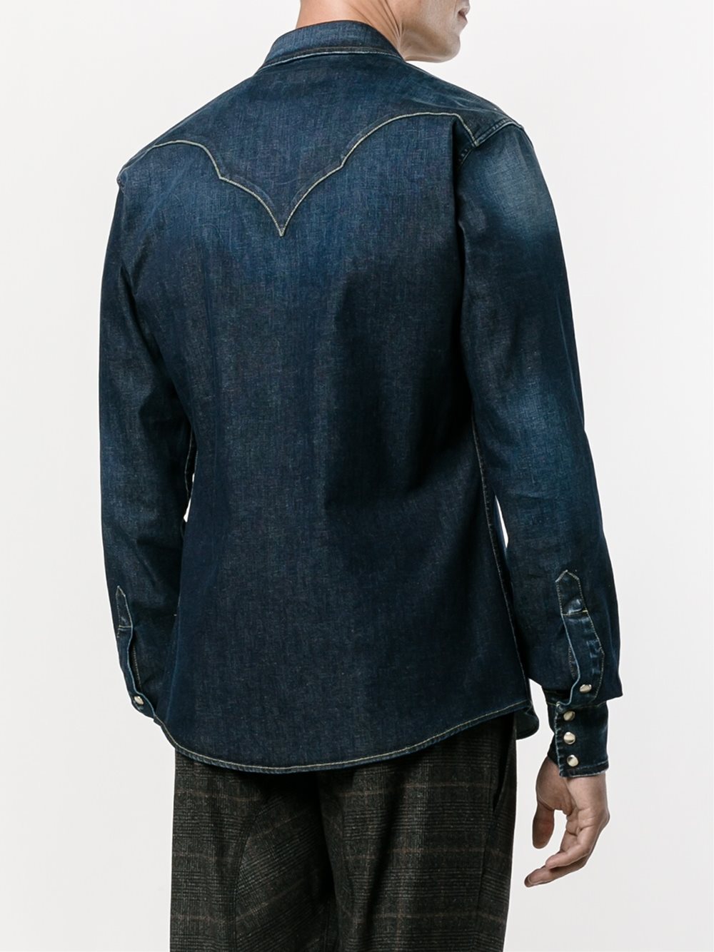 cowboy patch western denim shirt