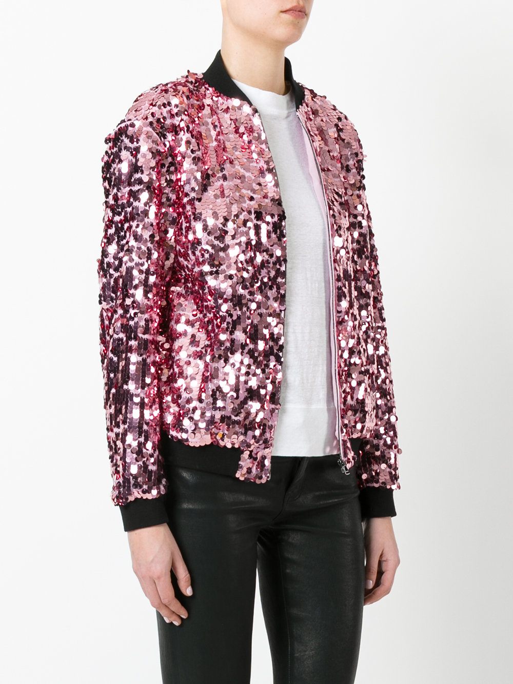 sequin embellished bomber jacket 