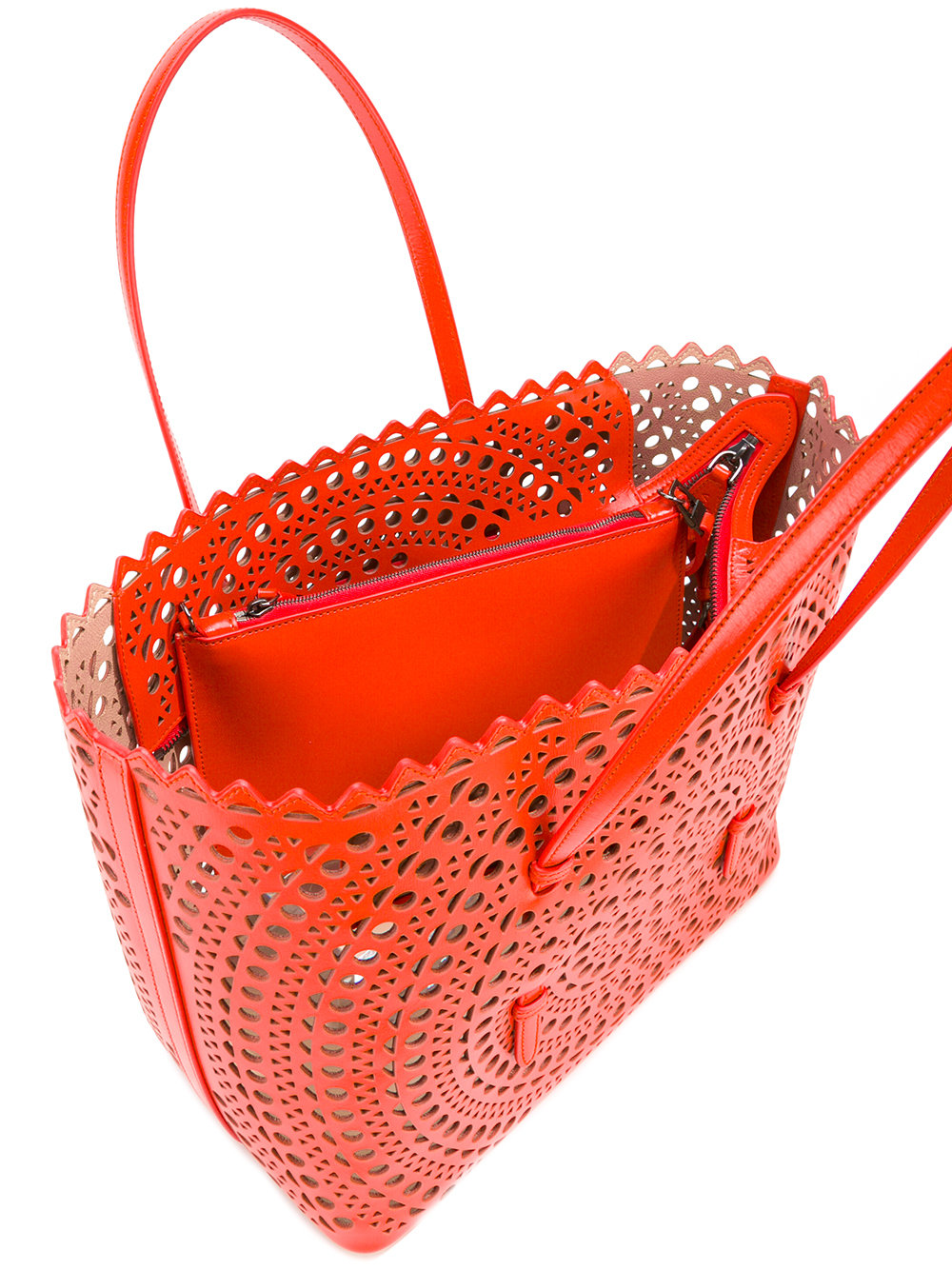 circular pattern perforated tote