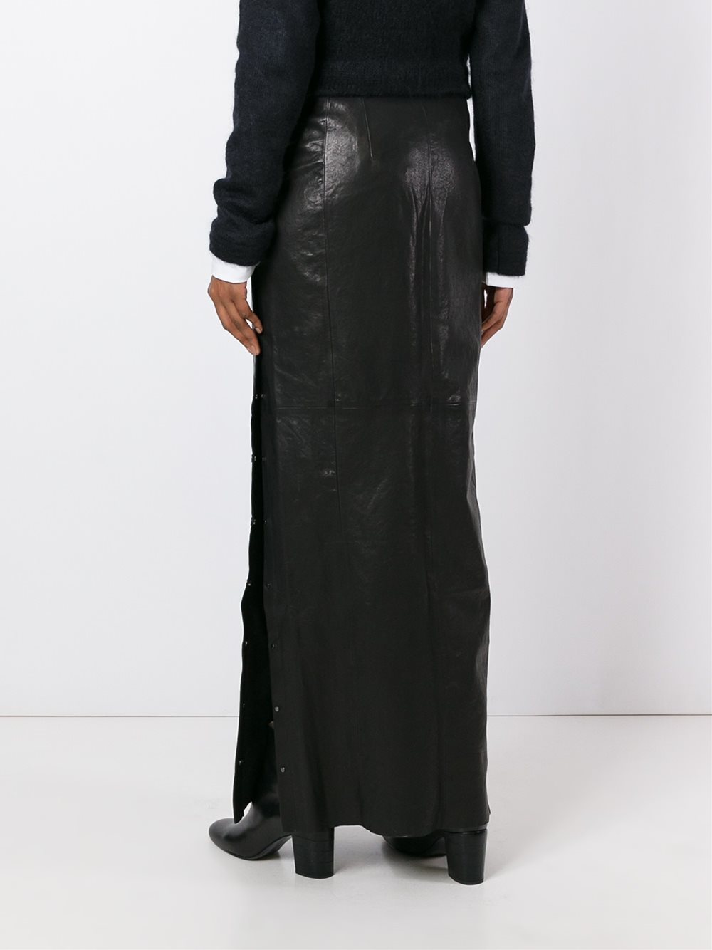 studded A-line long skirt