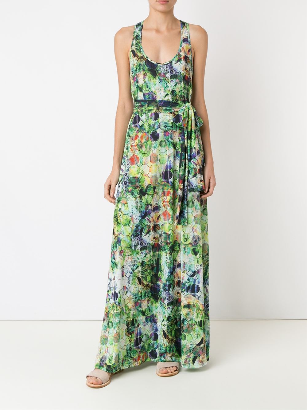 abstract print long dress