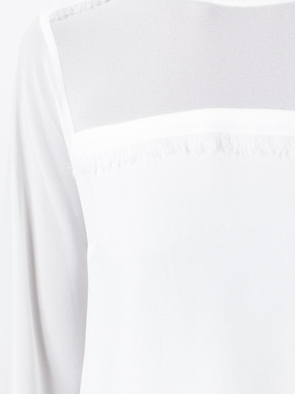 sheer yoke blouse