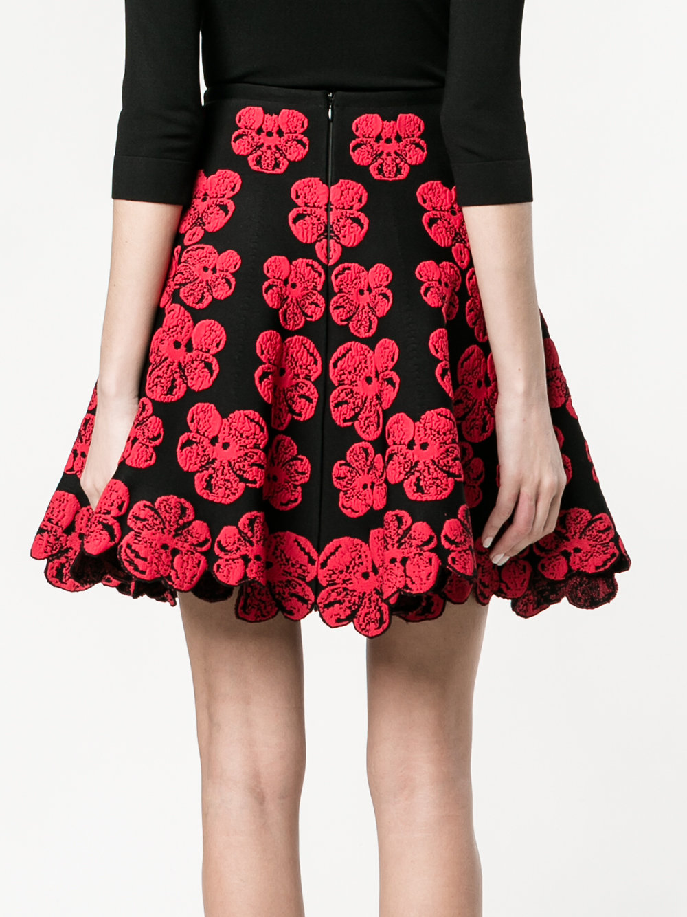 Mini A-Line Skirt with Orchid Embroidery