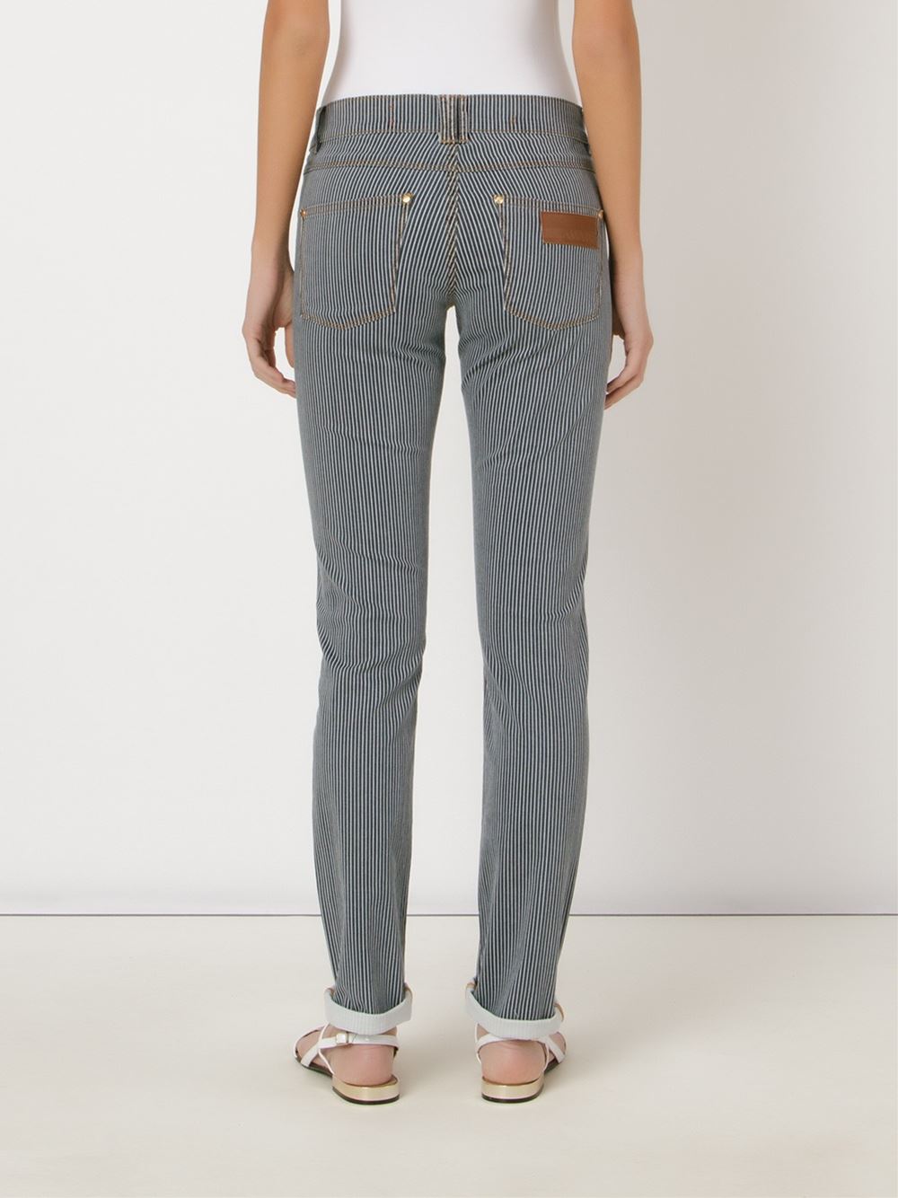 striped skinny trousers